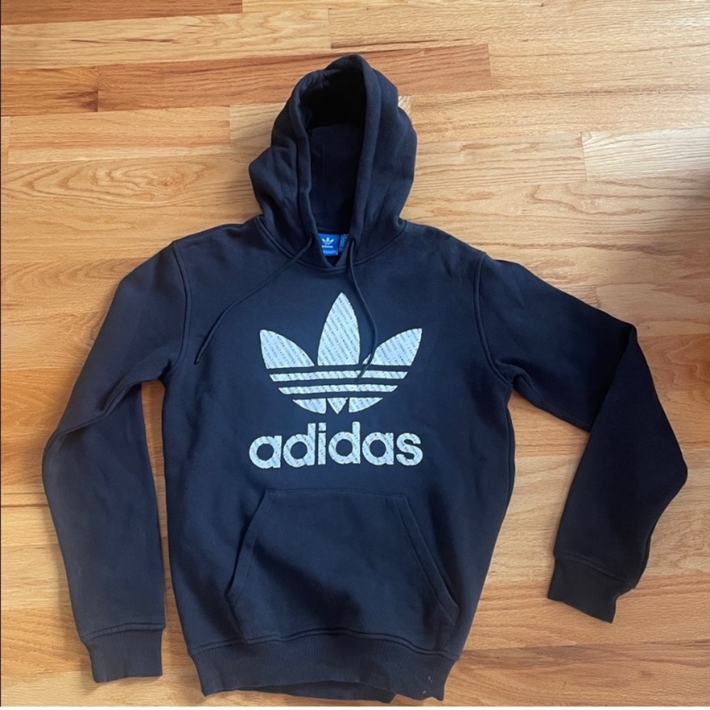 Adidas Originals Berlin Tokyo trefoil Men's Black Hoodie sweatshirt White Logo